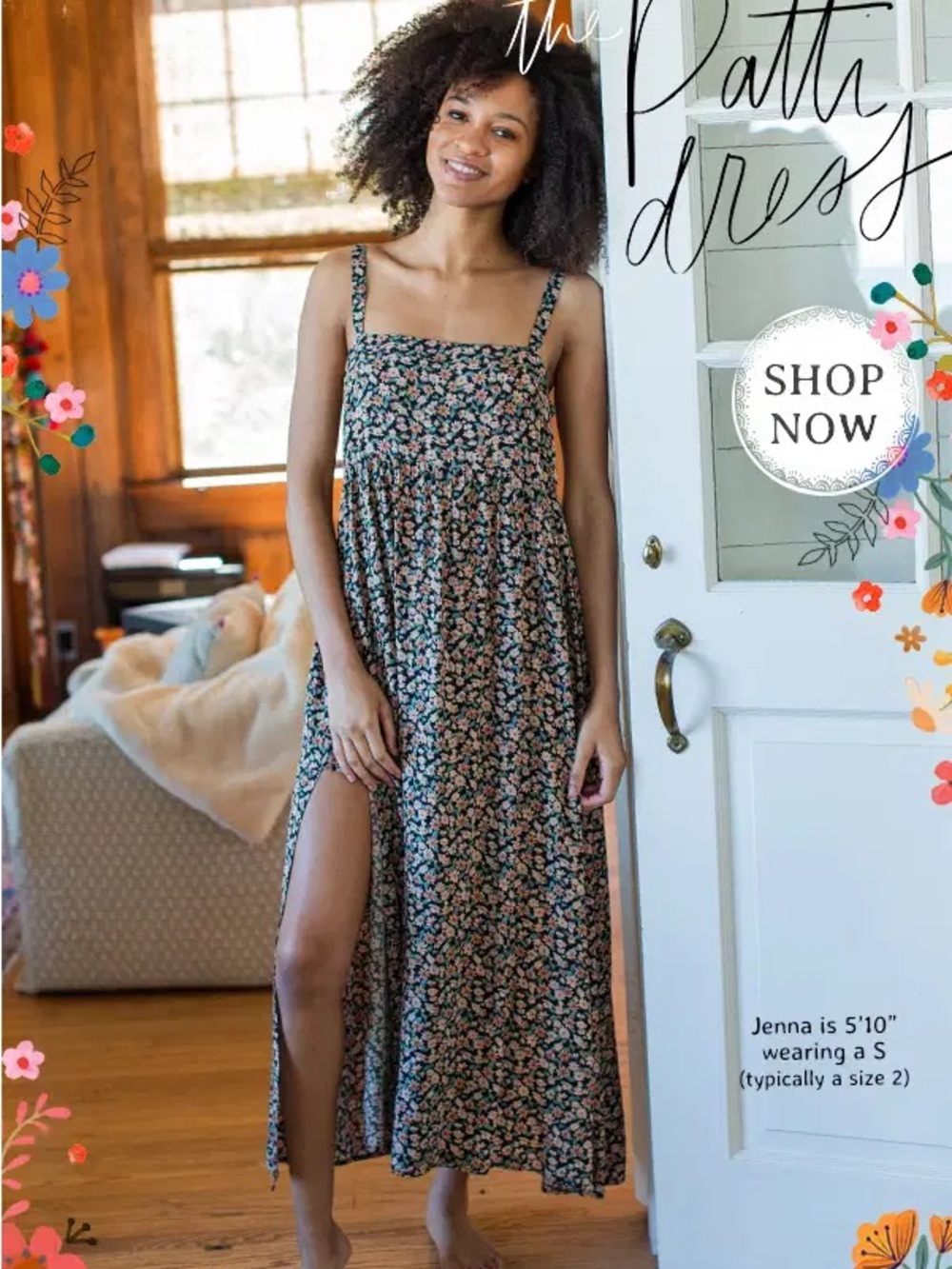 Natural life Patti Maxi dress floral print xs/s